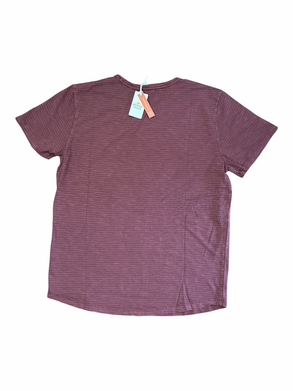 🆕Marine Layer Saddle Hem Slub Oxford Red Tee Small - Picture 2 of 6